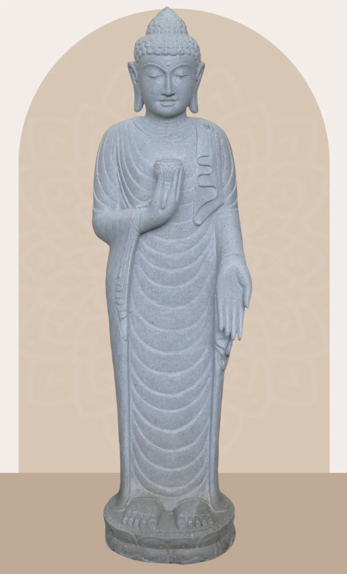  Product image 1 of the product “Standing Buddha with Lotus Flower, ca. 151 cm H ”